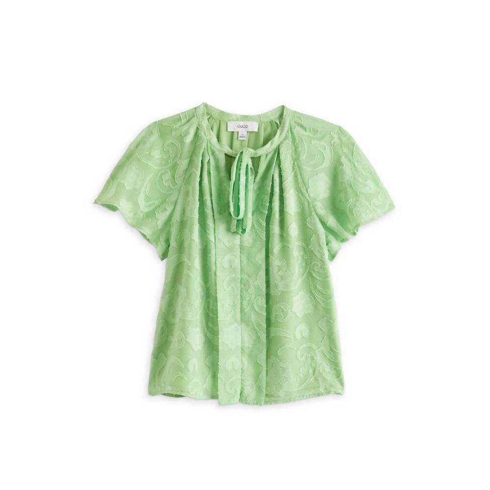 NEW CECE women's raglan flutter sleeve blouse in mint lime
